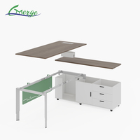 Scrivania Direzionale Moderna in Metallo Premium con Spazio di Archiviazione Integrato per Elegante Postazione di Lavoro per Ufficio Domestico