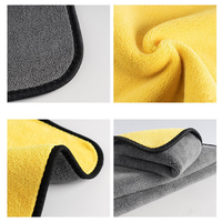 Serviette en microfibre double couche épaisse 400-800 GSM, séchage rapide, haute absorption d'eau, pour lavage de voiture, vente en gros usine