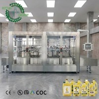 Ligne de production d'huile de cuisson linéaire à service continu 200-800 BPH, incluant le scellage des cartons et le palettiseur pour grandes boîtes