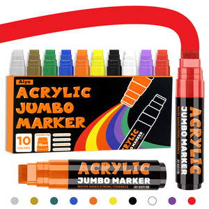Pennarelli <span class=keywords><strong>Jumbo</strong></span> in Acrilico Personalizzati Aiye Factory per Graffiti su Muri Esterni, Pittura Gigante POP Impermeabile, Pennarelli Argento <span class=keywords><strong>Jumbo</strong></span> da 15MM - Product Image 1