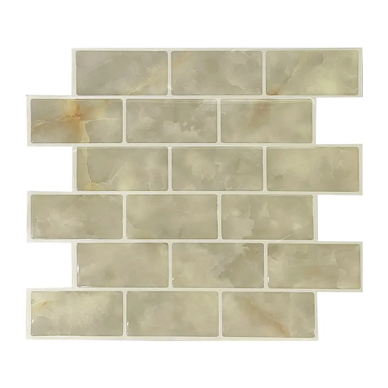 Luxurious indoor decorative 3d peel and stick backsplash kitchen wall tile stickers and subway tile