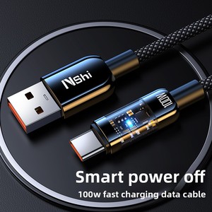 100 wát trong suốt siêu nhanh sạc Type-C Cáp dữ liệu 480 Mbps dữ liệu Sync Led kết nối ánh sáng USB C cáp cho máy tính bảng <span class=keywords><strong>Android</strong></span> - Product Image 3