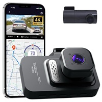 Caméra embarquée DVR 4K avant et arrière pour voiture, Ultra HD, double vision, GPS, ADAS, enregistreur de conduite, protection de stationnement 24h/24