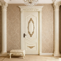 Portes intérieures en bois standard pour chambre d'enfant, finition blanche, bois massif, chêne rouge peint, sculpté en Chine, matériau écologique, meubles
