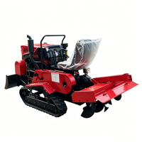 Tractor Agrícola de Orugas de 35HP con Soporte para Implementos Personalizados: Cuchilla Topadora, Arado Doble y Surcador para Trabajo Agrícola