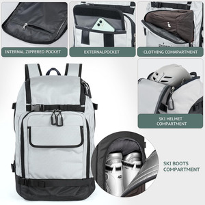Échantillon gratuit Sac à chaussures de ski imperméable 60L Sac à chaussures de ski imperméable pour voyage en avion Sac à dos pour casque Sac à ski personnalisé - Product Image 3