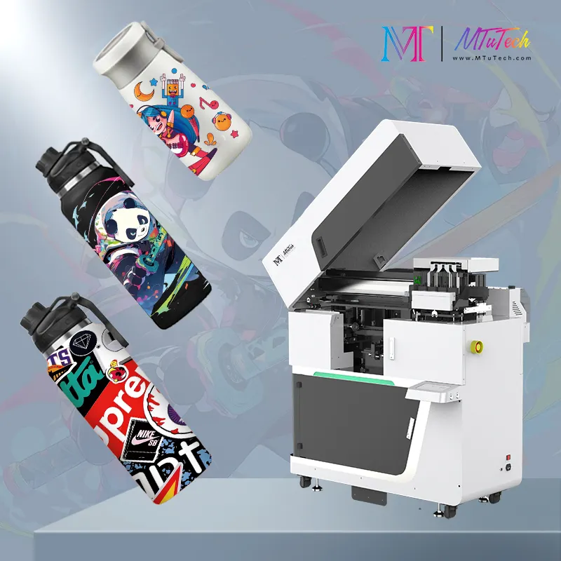 MTuTech alta capacidad 360 UV impresión rotativa botellas vaso máquina