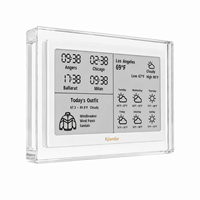 Kylendar Horloge Météo Intelligente en Acrylique 7,5 Pouces avec Affichage de l'Heure, Prévisions Quotidiennes, Guide des Tenues du Jour, Wi-Fi et Horloge Mondiale pour Bureau et Maison
