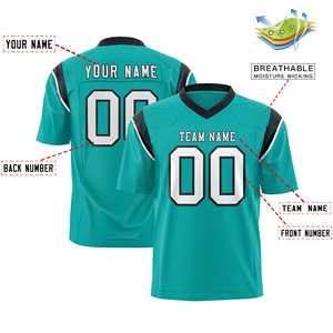 Maillot de football américain personnalisé Aqua Black à bretelles, bicolore, avec coupe ajustée - Product Image 2
