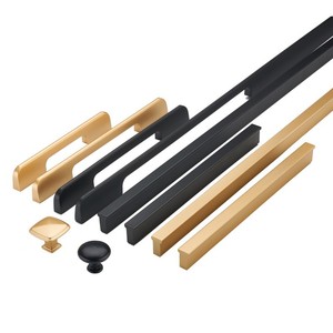 Modern Aluminum Alloy Drawer Handle Cabinet Pull <b>Black</b> Gold Concealed Wardrobe <b>Door</b> Handle Simple Extended Design - Product Image 3