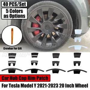 40PCS Tapas de Rueda para Tesla Model Y 2021-2023, Rines de 20 Pulgadas, Cubiertas Protectoras de Turbina de Inducción, Accesorios ABS - Product Image 1