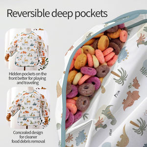 مريلة أطفال من البوليستر رائعتين ومقاومة للماء للأطفال الصغار بأسعار معقولة وعملية (3-5 سنوات) مريلة لإطعام الأطفال مريلة بشعار مخصص - Product Image 6