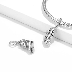 Abalorio de diseño de oso pequeño para mujer, de Plata de Ley 925, en zapatos con sombrero de campana, colgante fino, apto para Pulsera Original de cuentas, joyería - Product Image 2