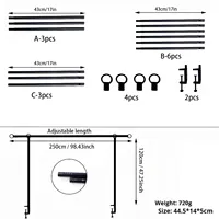 Arche de fond en fer réglable, kit d'arche de ballons, pince, support de table, support de poteau, emballage en boîte pour la décoration d'événements d'anniversaire et de mariage