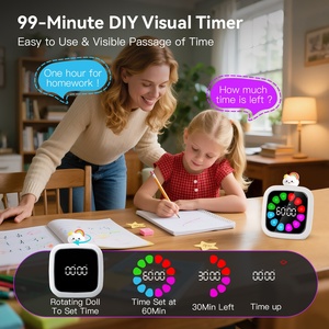 Temporizador Visual Silencioso de Cuenta Regresiva de 99 Minutos, Temporizador Digital Recargable con Pantalla a Color de 9 Dígitos, Gestión del Tiempo de Estudio, Suministro de Fábrica OEM ODM - Product Image 2