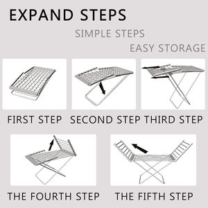 Porte-vêtements pliant en aluminium de type aile, le plus vendu, sur pied, chauffant - Product Image 4