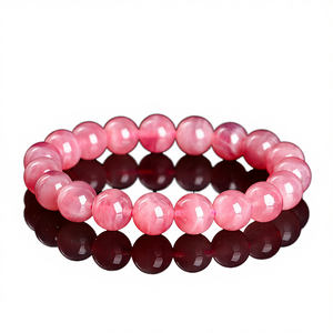 JD <b>GEMS</b> Premium High Grade 7A Natural Madagascar Rose Quartz Women's Gift Beaded <b>Bracelet</b> with Varisized Gemstone Beads - Product Image 4