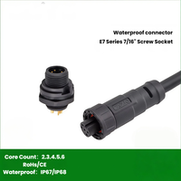 Conector Impermeable Roscado E7 Tipo Placa de Soldadura 2 Pines 3 Orificios 5 Pines 6 Núcleos Conector Cuadrado de Aviación con Brida