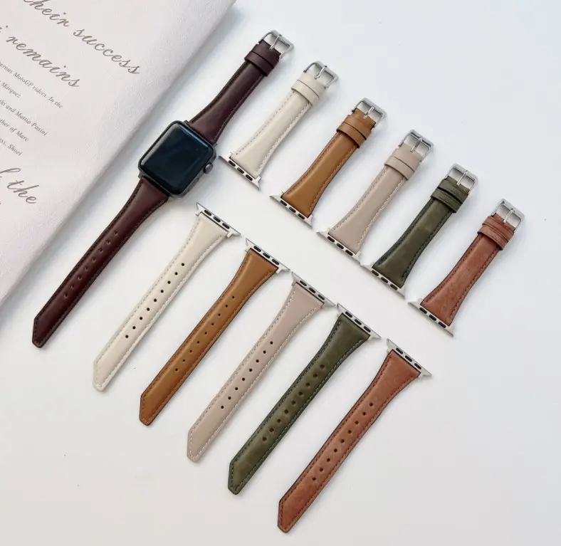 Для Apple Watch iWatch ремешок из натуральной кожи браслет со скошенной кромкой
