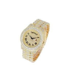 Reloj de diamantes de calidad superior para hombre con correa de cuero y esfera redonda clásica disponible a precios al por mayor - Product Image 5