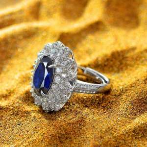 Joyería fina Anillo de compromiso de boda de diamante de oro blanco Chapado en plata de ley 925 Anillos de corte ovalado para mujer - Product Image 4