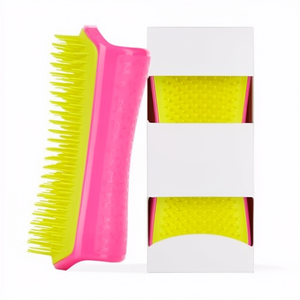 แปรงกรูมมิ่งสุนัขพลาสติกขนาดใหญ่ <span class=keywords><strong>Tangle</strong></span> <span class=keywords><strong>Teezer</strong></span> สำหรับสางขนแห้งและอาบน้ำ ใช้งานง่าย สีชมพูและสีเหลือง - Product Image 1