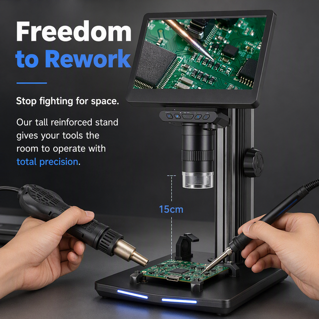 Portable 1200x Zoom Electronic Microscope Hd 10 Inch Lcd Display Digital Microscope for Soldering