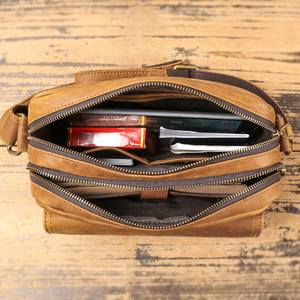 Gran oferta, de cuero bolso lateral genuino para hombre, bolso Retro de cuero lijado para viajes diarios, bolso con almohadilla de gran capacidad, venta al por mayor CSLWB - Product Image 4