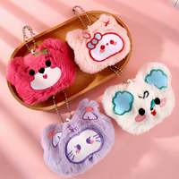 Porte-clés en peluche 3D en forme de tête d'animal, confortable et de haute qualité, mignon et moelleux, pour écouteurs ou comme pendentif