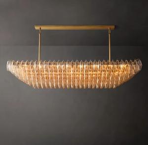 <span class=keywords><strong>Lustre</strong></span> rectangulaire à étages en verre transparent, design <span class=keywords><strong>de</strong></span> luxe, en acier, réglable en hauteur, <span class=keywords><strong>pour</strong></span> salle à manger <span class=keywords><strong>de</strong></span> villa américaine, 54 pouces, 74 pouces - Product Image 6
