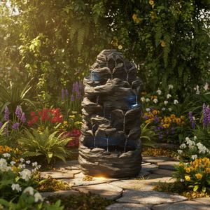 <span class=keywords><strong>Fontaine</strong></span> <span class=keywords><strong>d</strong></span>'<span class=keywords><strong>eau</strong></span> en forme de tour de roche avec lumières LED, cascade relaxante pour l'intérieur et l'extérieur, <span class=keywords><strong>d</strong></span>écoration pour la maison et le jardin - Product Image 5