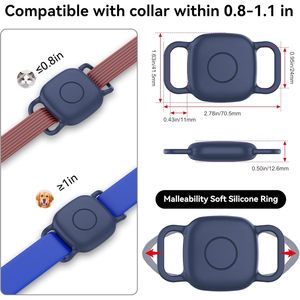 DDJ Dog Collar Holder For Life360 Tile Mate Tracker Waterproof Silicone Cover Anti Lost Gps Tracker Pet <b>Accessory</b> - Product Image 6