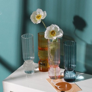 Venta al por mayor de fábrica: Jarrones de vidrio de borosilicato transparente, ecológicos, sin plomo, duraderos, hechos a mano, estilo Art <span class=keywords><strong>Deco</strong></span> para el <span class=keywords><strong>hogar</strong></span>. - Product Image 6