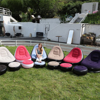 Nouveau canapé-lit gonflable d'extérieur OEM Liao Weilian Chine avec pompe à pied, chaise longue gonflable en PVC pour voyage, idéal pour une personne