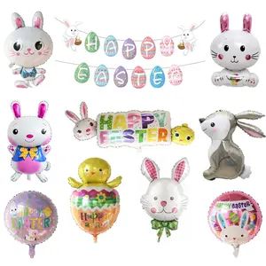 Novo coelho Da Páscoa frango coelho dos desenhos animados da folha de alumínio balão da folha balão da festa de aniversário decoração balão de brinquedo das crianças