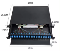 Sc Ftth kotak distribusi serat optik 1u Panel tambalan serat 12 24 Sc Panel tambalan 1u tipe laci 12 core Odf