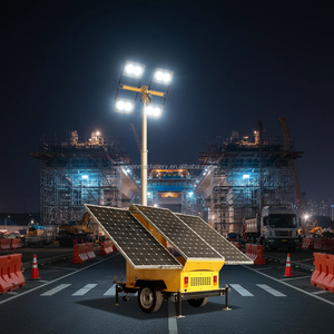 Tour d'éclairage solaire mobile haute performance 4*100W, étanche IP65, mât télescopique de 7m pour extérieur - Product Image 3