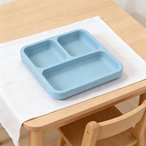 Assiettes en silicone de qualité alimentaire pour bébés et tout-petits, design divisé, sans BPA, écologiques, réutilisables, assiette à dîner pour tout-petits, best-seller - Product Image 3