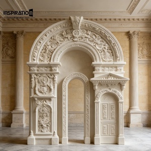 Bande décorative horizontale en GRG européen pour l'élément de design de façade de bâtiment, plaque de lustre de luxe en GRG - Product Image 1