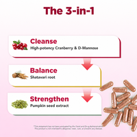 Chinaherbs 3-en-1 Canneberge & Graines de Citrouille - Complément Ménopause Sans Oestrogènes en Capsules pour Femmes, Formule Botanique Rafraîchissante