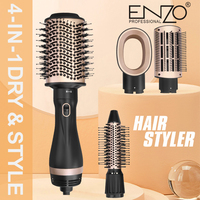 ENZO Multi Styler 4 en 1 Kit de peinado profesional DIY secador de pelo cepillo rizador de pelo peine de aire caliente para todo el cabello