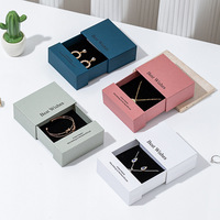 Boîte à bijoux personnalisée, ensemble de rangement pour bijoux, collier, boucles d'oreilles, emballage de bijoux, sac en papier, boîte à bagues, boîte à tiroir coulissant