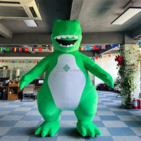 Costume de Mascotte Dragon Dinosaure Gonflable King Kong Noir Macotte Noël Halloween Pour Adulte