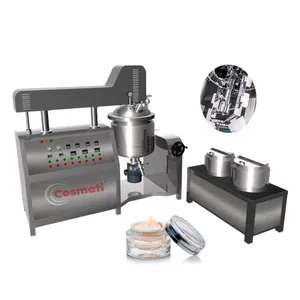 Mixer krim kosmetik, 50kg dengan pemanas listrik hidrolik mengangkat vakum emulsifier mixer dengan timer