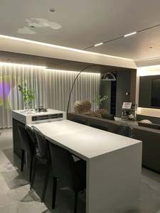 Free Custom <b>Kitchen</b> Cabinets Set, Modern <b>Kitchen</b> Furniture <b>with</b> Marble Countertop, Built-in Sink & <b>Island</b> <b>Table</b> - Product Image 6