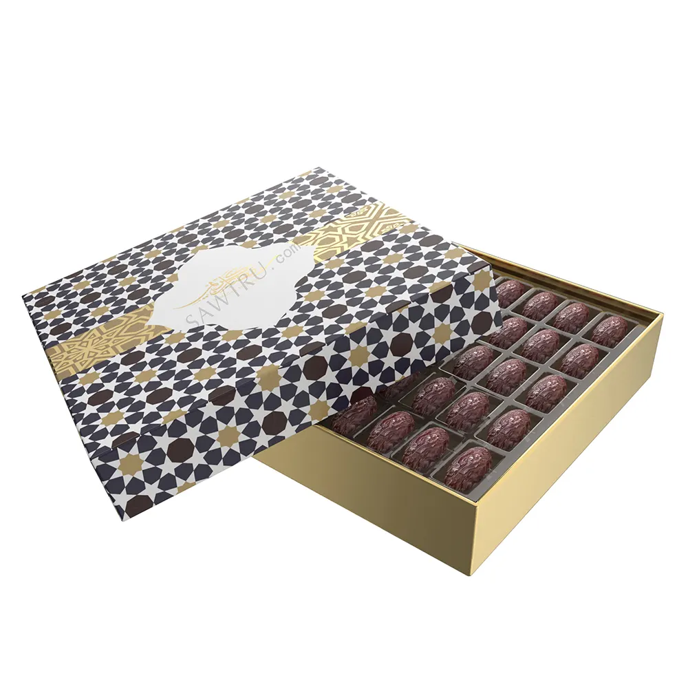 Eid mubarak fancy empty paper gift box for sweet and chocolate wholesale