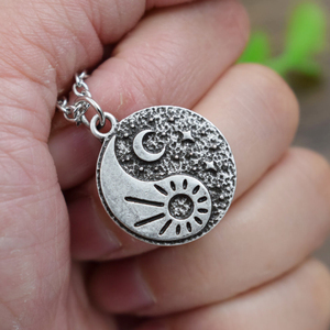 Collane Giorno e Notte con Ciondolo Sole e <span class=keywords><strong>Luna</strong></span>, Collana Yin-Yang Sole e <span class=keywords><strong>Luna</strong></span> con Catena, Gioielli con Stelle - Product Image 6