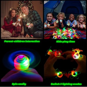 Suministros para fiestas que brillan en <span class=keywords><strong>la</strong></span> oscuridad, regalo de cumpleaños, juego de favores de fiesta, anillos intermitentes coloridos, luz LED, Fidget Spinner - Product Image 4