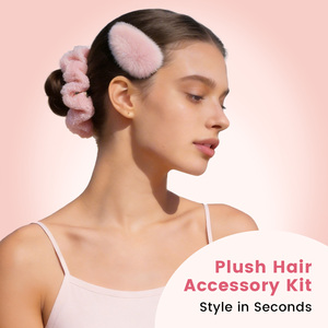 Set de Bandeaux de Spa <span class=keywords><strong>à</strong></span> Lien Rose, Peluche Douce, pour Maquillage, Cadeau pour Filles - Product Image 3