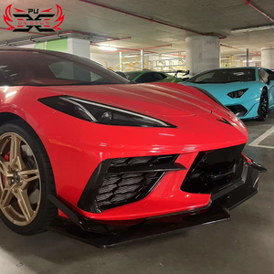 ขายส่งคาร์บอน PU สำหรับ Chevrolet Corvette C8 Z07 สไตล์คาร์บอนไฟเบอร์แห้ง ชุดแต่งกันชนหน้า C8 พร้อมลิ้นกันชนหน้า อุปกรณ์ตกแต่งตัวถังรถยนต์ - Product Image 4